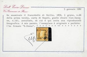 1859 - 1/2 grano giallo chiaro, I ... 