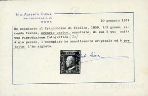 1859 - 1/2 grano arancio scuro, II ... 