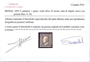 1859 - 1 grano verde oliva, III ... 