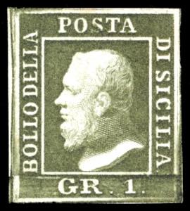 1859 - 1 grano verde oliva, III tavola, ... 