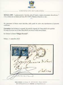 1859 - 2 grana azzurro, I tavola, ... 