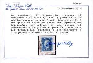 1859 - 2 grana, II tavola, nove ... 