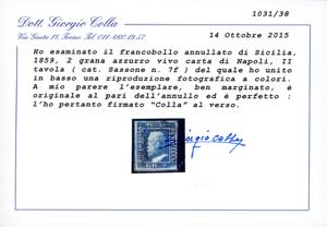 1859 - 2 grana, II tavola, nove ... 