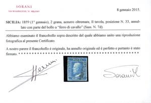 1859 - 2 grana, II tavola, nove ... 