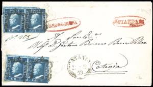 1859 - 2 grana azzurro scurissimo, ... 