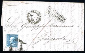 1860 - 2 grana azzurro verdastro, III tavola ... 