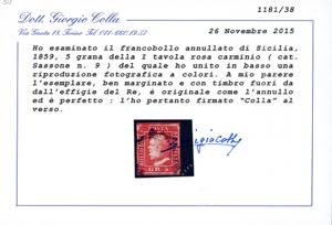 1859 - 5 grana, I tavola, cinque ... 