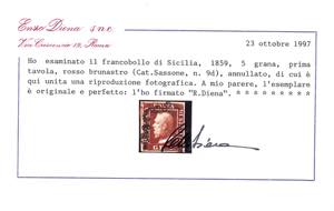 1859 - 5 grana, I tavola, cinque ... 