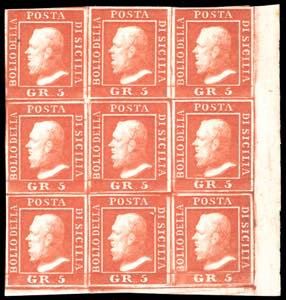 1859 - 5 grana vermiglio, II tavola (11), ... 