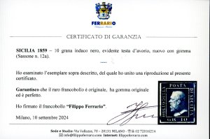 1859 - 10 grana indaco nero (12a), ... 