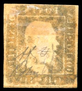 1859 - 10 grana indaco nero (12a), ... 