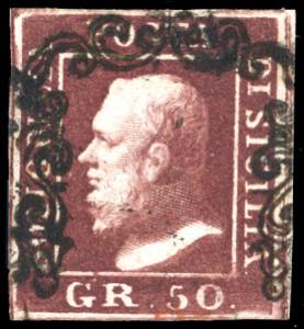 1859 - 50 grana lacca bruno scuro violaceo ... 