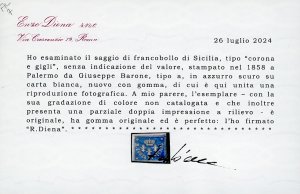 1858 - Saggio Barone azzurro scuro ... 