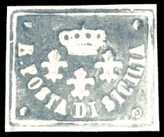 1858 - Saggio Barone, grigio su carta bianca ... 