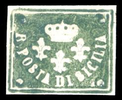 1858 - Saggio Barone, verde scuro su carta ... 