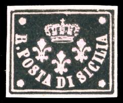 1858 - Saggio Barone, nero su carta rosa ... 