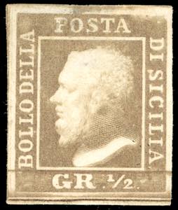 1858 - 1/2 grano bistro oliva chiaro, prova ... 