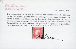 1858 - 1/2 grano rosso sangue, ... 