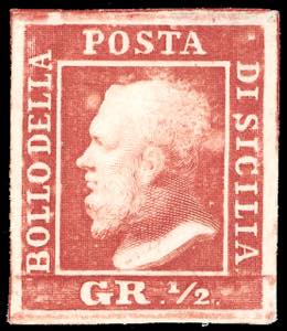 1858 - 1/2 grano rosso sangue, prova di ... 