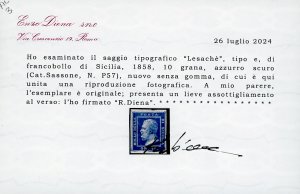 1858 - 10 grana azzurro scuro, ... 