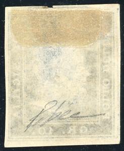 1858 - 10 grana azzurro scuro, ... 