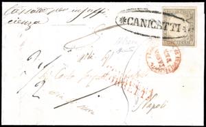 CANICATTI, ovale punti R1 - 10 cent. IV ... 