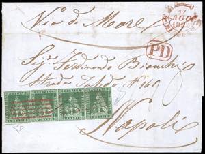 1854 - 4 crazie verde su grigio (6), ... 