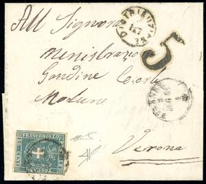 1861 - 20 cent. azzurro (20), perfetto  e ... 