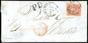 1861 - 40 cent. carminio (21), perfetto, tre ... 