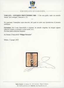 1860 - 3 lire ocra giallo (23), ... 