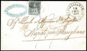 1855 - 6 crazie ardesia su grigio (Toscana ... 