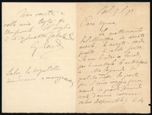 CARDUCCI - Lettera autografa di quattro ... 
