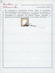 1862 - 10 cent. bistro giallastro ... 