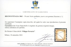 1862 - 10 cent. bistro giallastro ... 