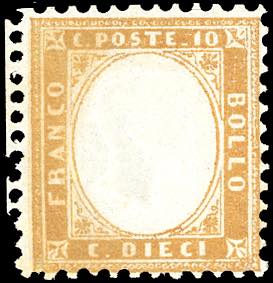 1862 - 10 cent. bistro giallastro (1), ... 