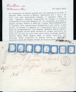 1863 - 15 cent. azzurro tipo ... 