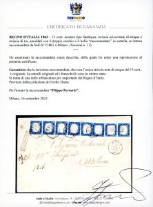 1863 - 15 cent. azzurro tipo ... 