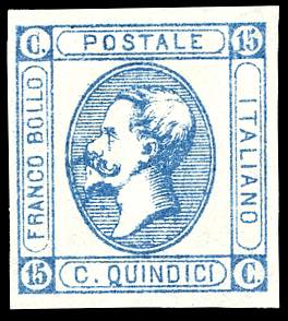 1863 - 15 cent. Litografico, I tipo (12), ... 