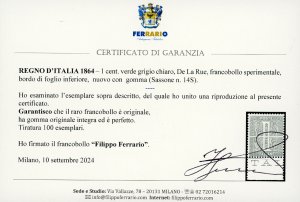 1864 -1 cent. verde grigio chiaro, ... 