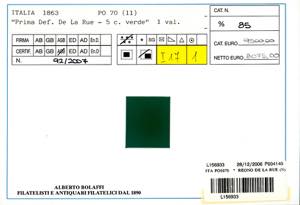 1866 - 5 cent. De La Rue, tiratura ... 