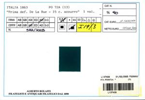 1863 - 15 cent. De La Rue (L18b), ... 