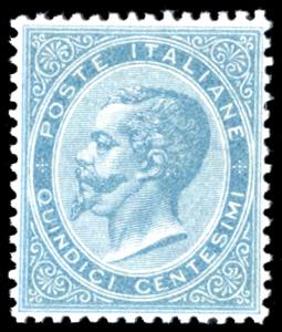 1863 - 15 cent. De La Rue (L18b), nuovo, ... 