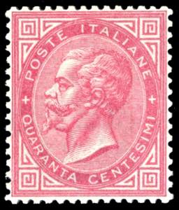1866 - 40 cent. De La Rue, tiratura di ... 