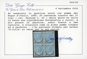 1865 - 20 cent. su 15 cent. Ferro ... 