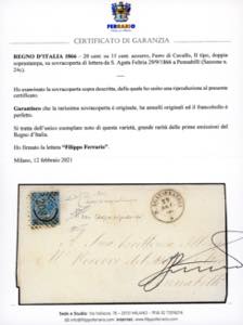 1866 - 20 cent. su 15 cent. Ferro ... 