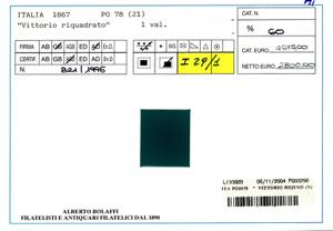 1867 - 20 cent. azzurro, tiratura ... 