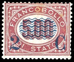 1878 - 2 cent. su 5 lire Servizio ... 