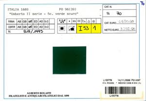 1889 - 5 cent. Stemma fondo pieno ... 