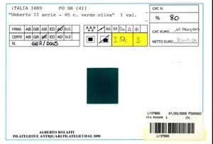 1889 - 45 cent. verde oliva (46), ... 