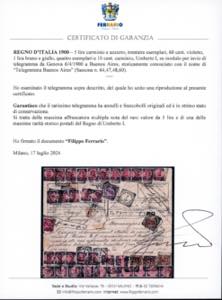 1900 - 5 lire carminio e azzurro, ... 